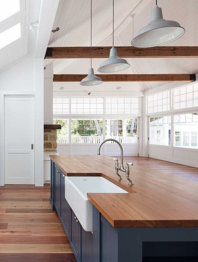 Farmhouse kitchen butcher block island