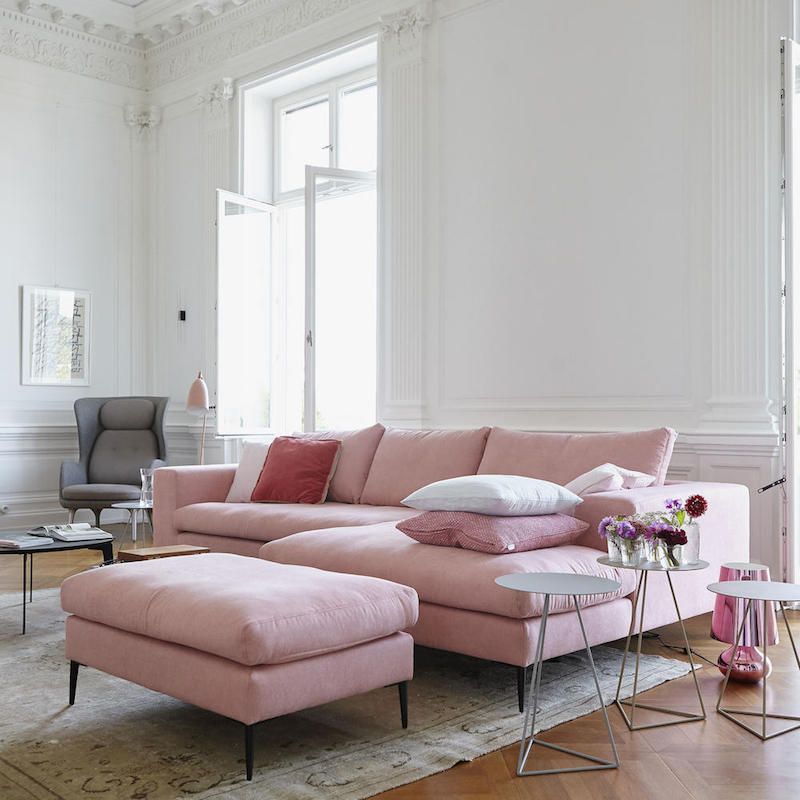 Pink and white living room ideas