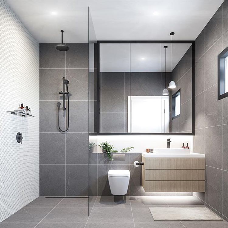 Modern grey shower tile
