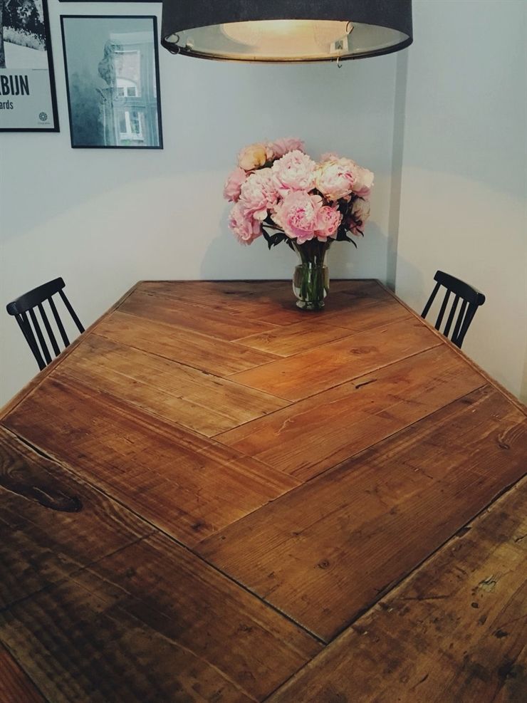 Wooden dining table decor