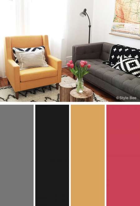 What colors go well with gray in a bedroom