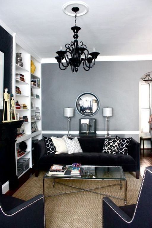 Living room decor ideas black and grey