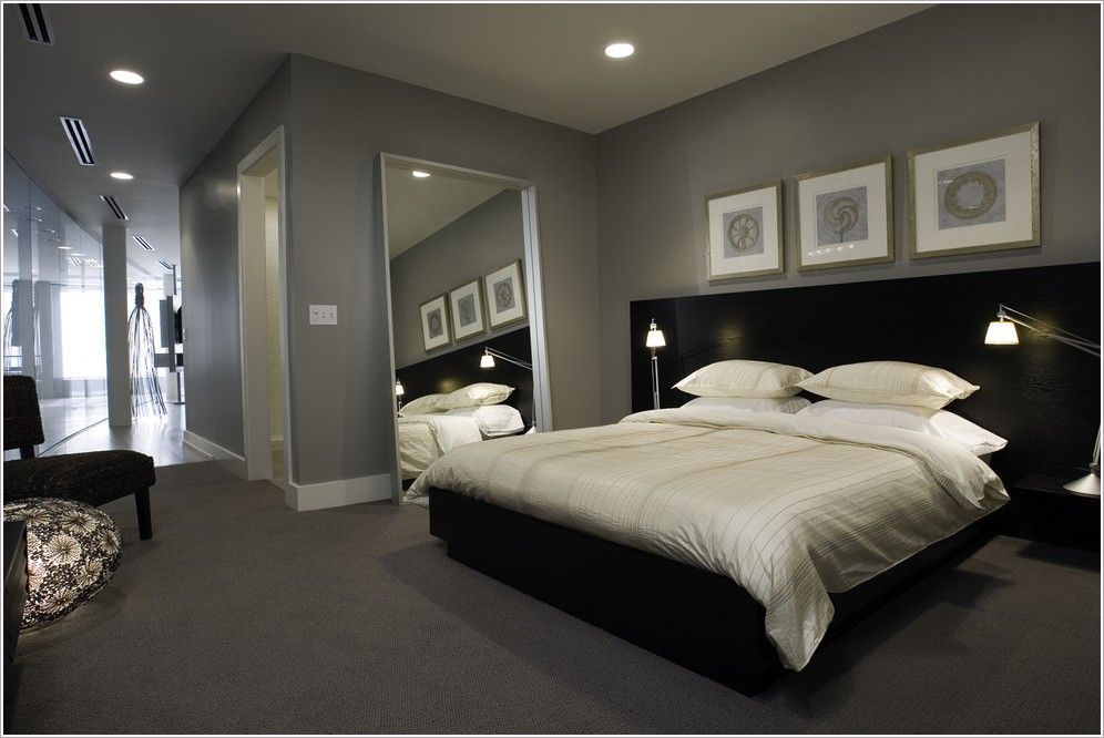 Dark grey room interior design