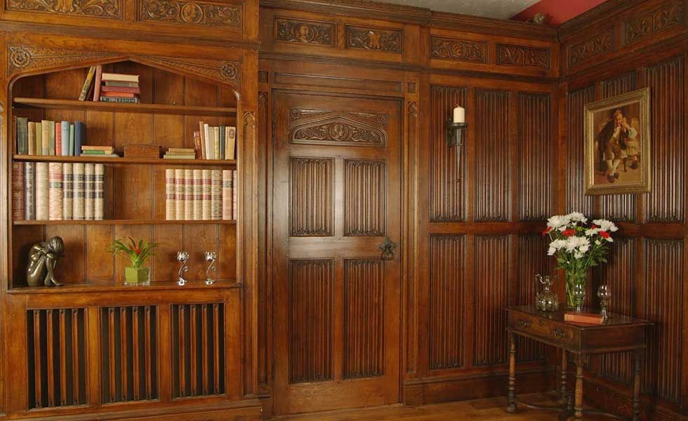 Wood paneled rooms