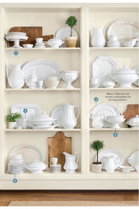 Displaying dishes in china cabinet