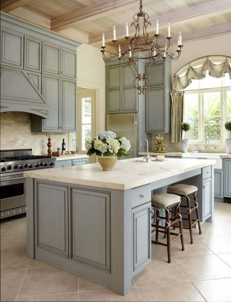 French country galley kitchen