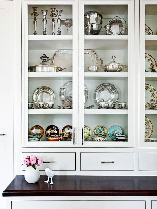 Decorating ideas for glass cabinets