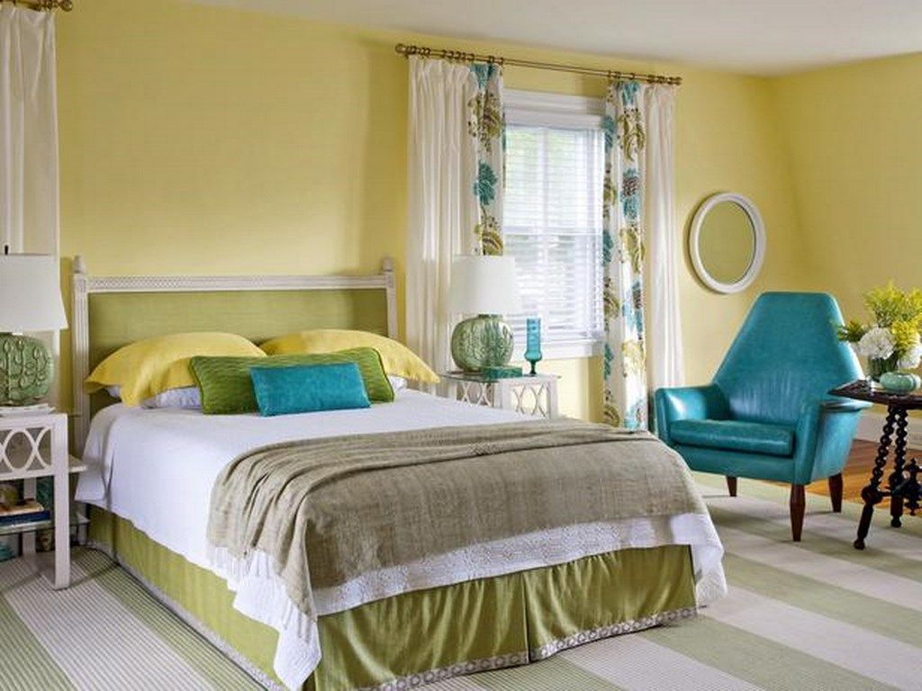 Yellow and blue bedroom