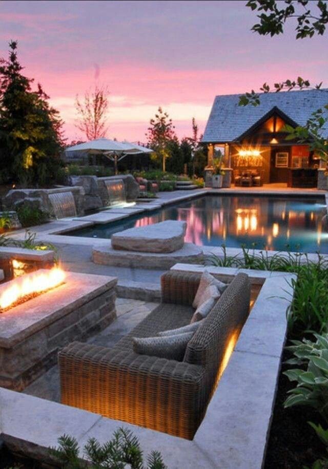 Outdoor pool patio