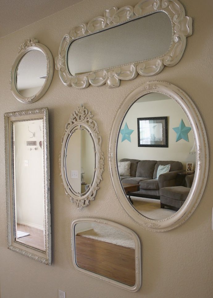 Mirrors on living room walls