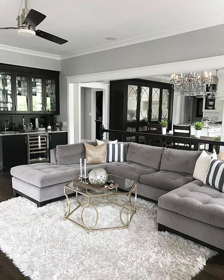 Charcoal sectional living room ideas