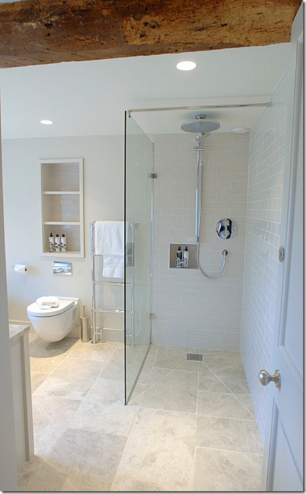 Small bathroom layout with walk in shower