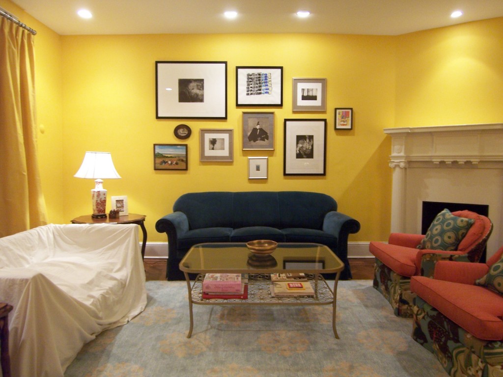 Paint designs on walls in living room