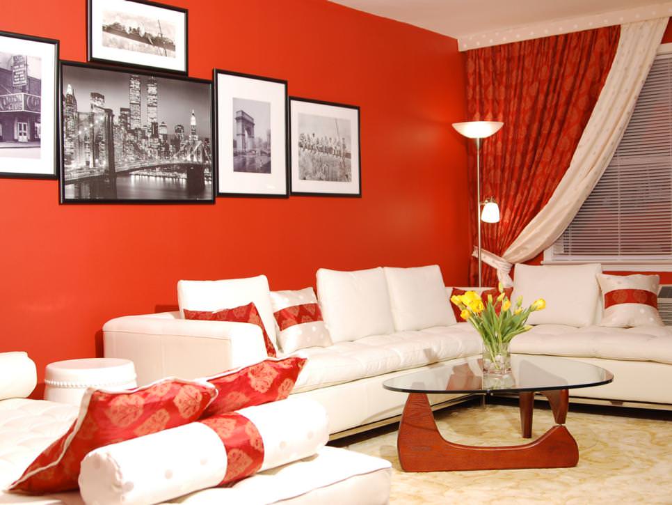 Decorating a red living room