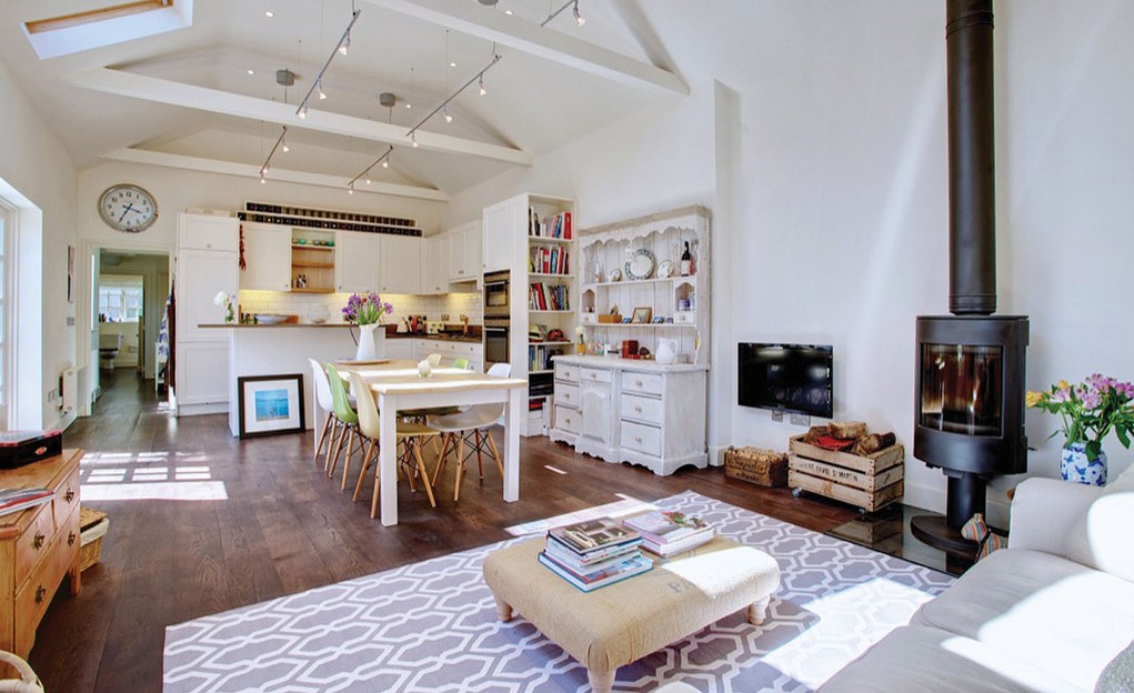 Open plan kitchen dining room and lounge