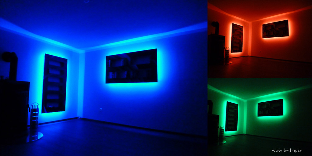 Black room with led