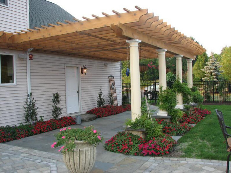 Pergola attached to house on deck