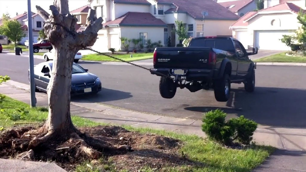 How to pull a tree stump out