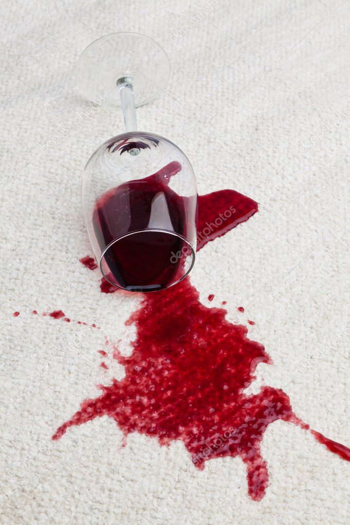 Get out red wine from carpet